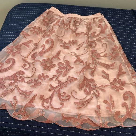 Gorgeous "Shannon" Pink embroidered overlay skirt by Maeve - size Med - NWT - Picture 2 of 11